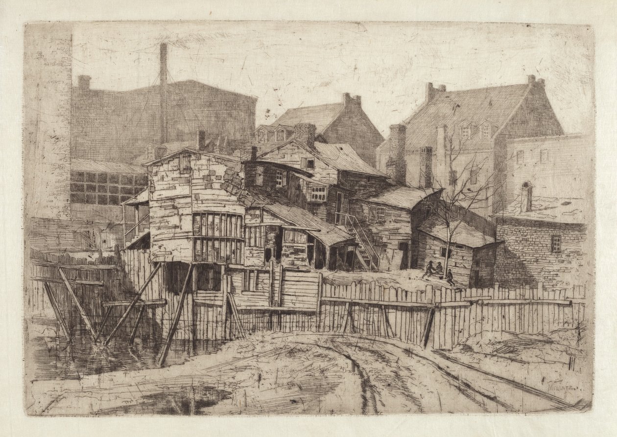 Maison en bois sans titre en ville, années 1880 - Charles Frederick William Mielatz
