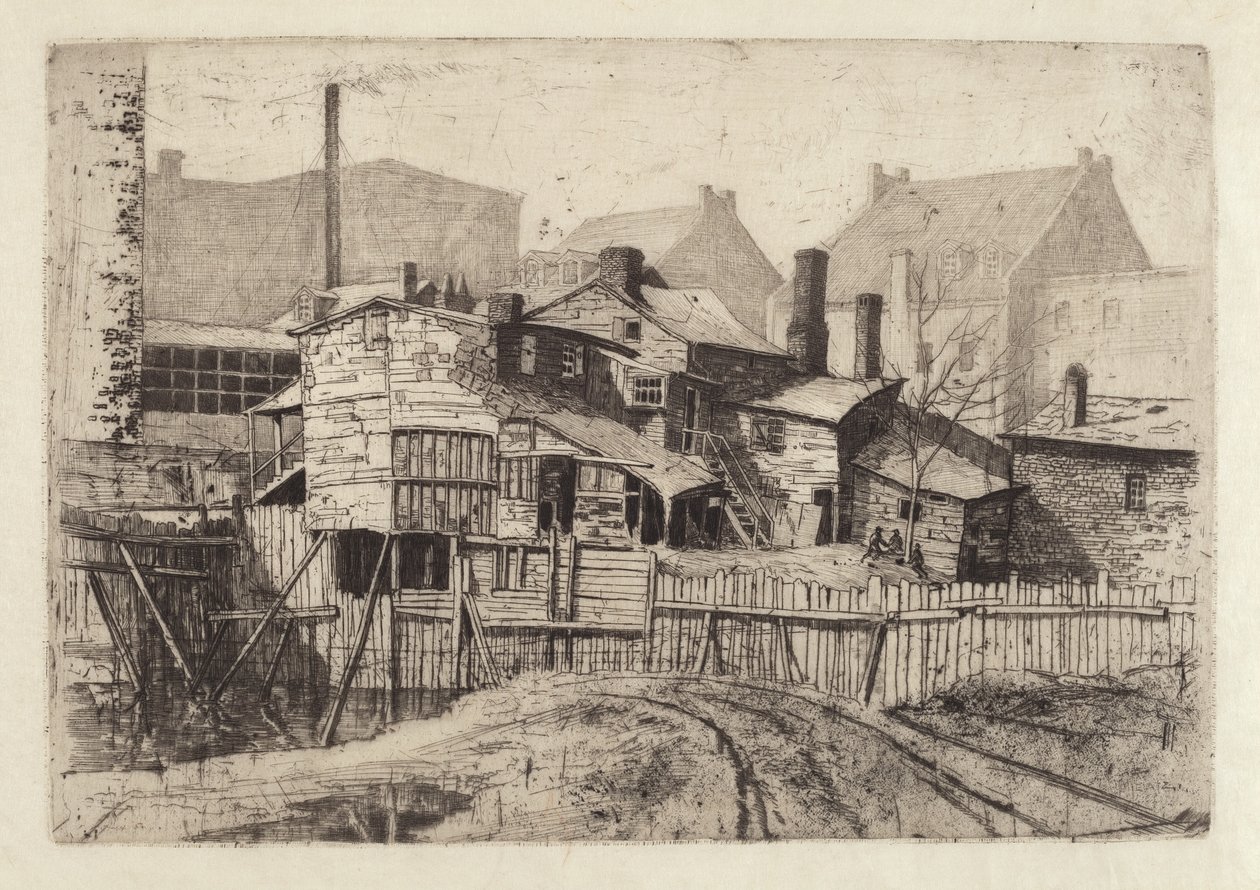 Maison en bois sans titre en ville, années 1880 - Charles Frederick William Mielatz