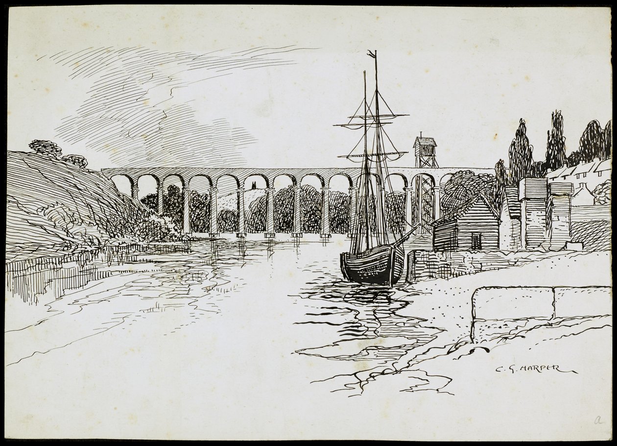 Viaduc de Calstock, Cornouailles - Charles George Harper