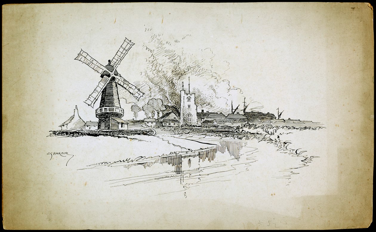 Moulin à vent de Wellington, Barking, Grand Londres - Charles George Harper