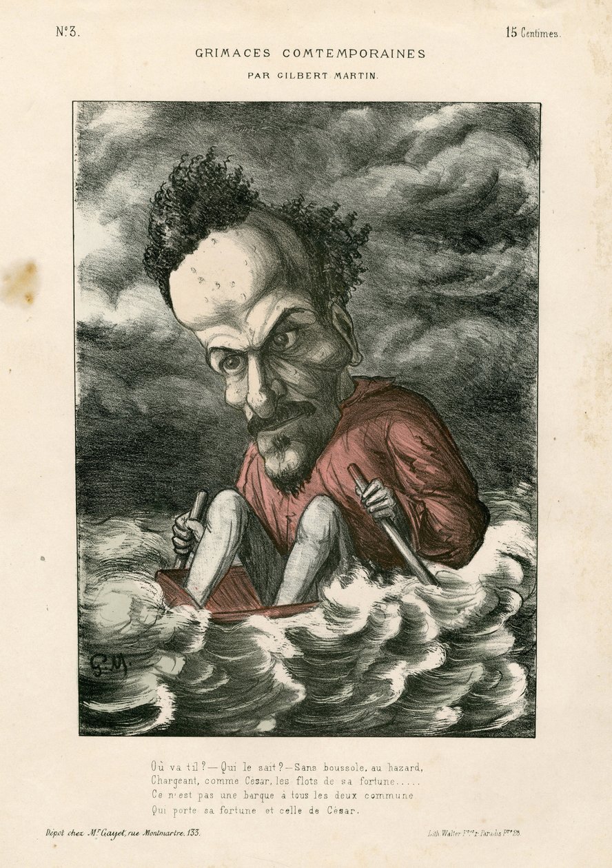 Grimaces contemporaines - Illustration de Charles Gilbert-Martin (1839-1905) : Rochefort Henri (1831-1913) - Mer - Charles Gilbert Martin