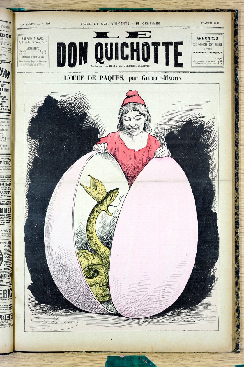 Couverture de "Le Don Quichotte", numéro 929, satirique en couleurs - Charles Gilbert Martin