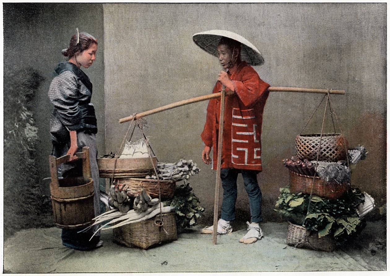 Marchand de légumes au Japon, vers 1890 - Charles Gillot