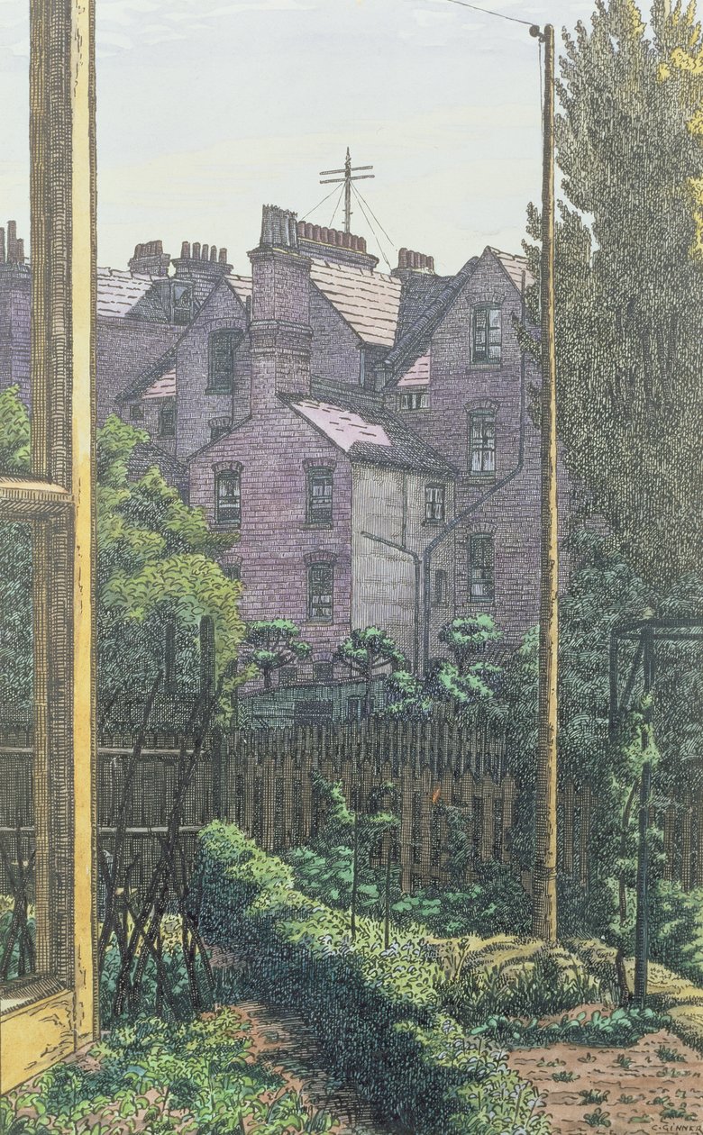 Un jardin arrière à Londres - Charles Ginner