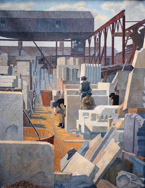 Les Maçons (huile) - Charles Ginner