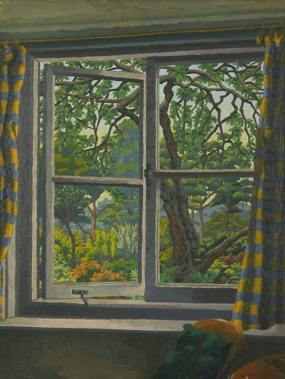 À travers une fenêtre de cottage, Shipley, Sussex - Charles Ginner