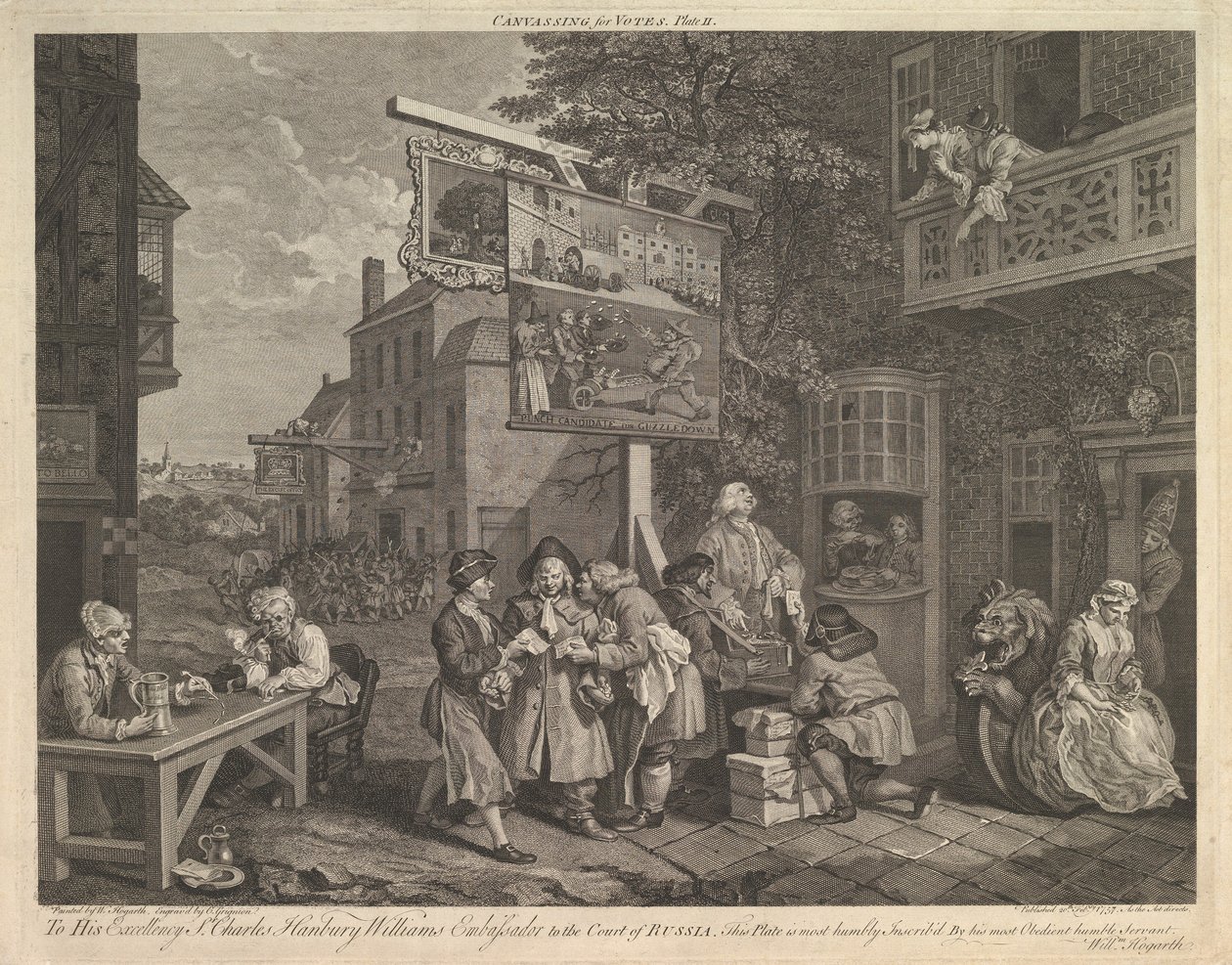 Campagne pour les votes, Planche II : Quatre gravures d