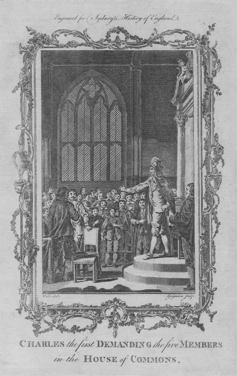 Charles I demandant les cinq membres à la Chambre des communes, 1773 - Charles Grignion