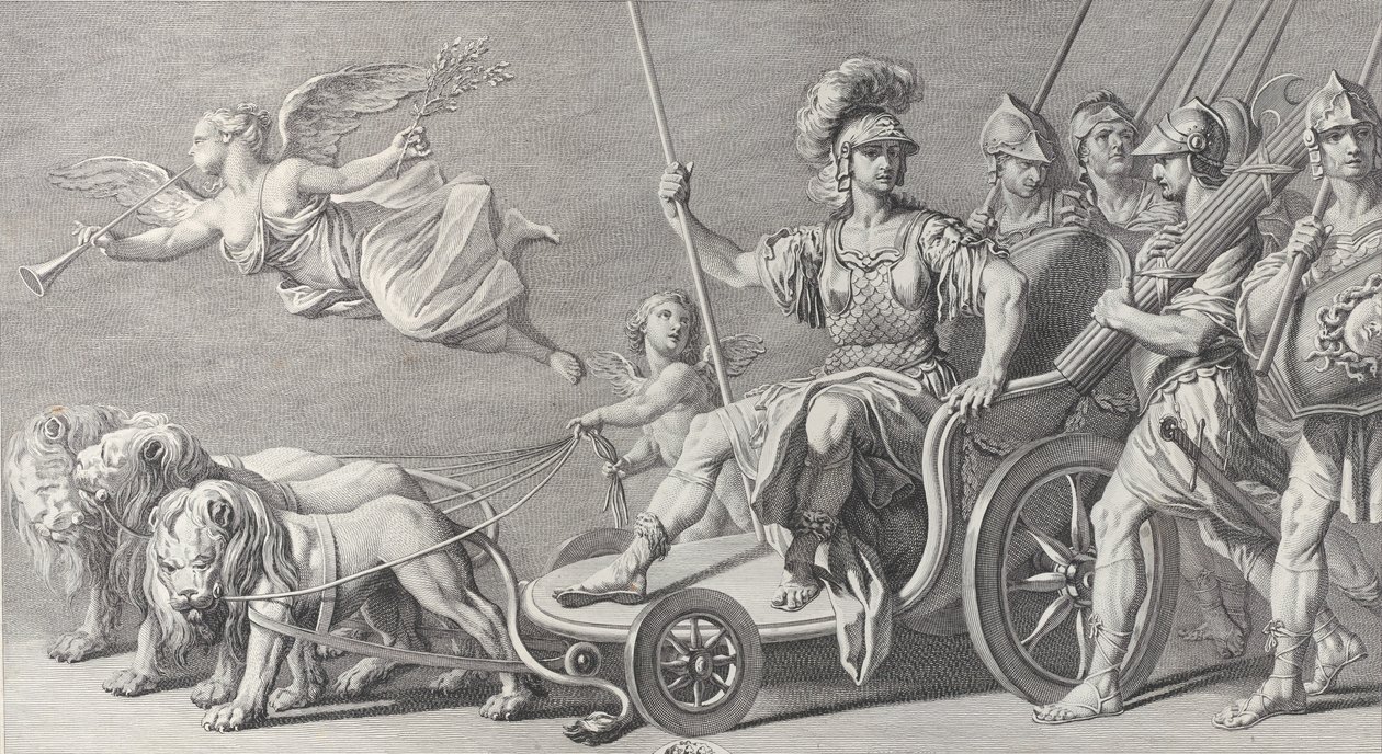 Mars sur un char tiré par trois lions, 1749 - Charles Grignion