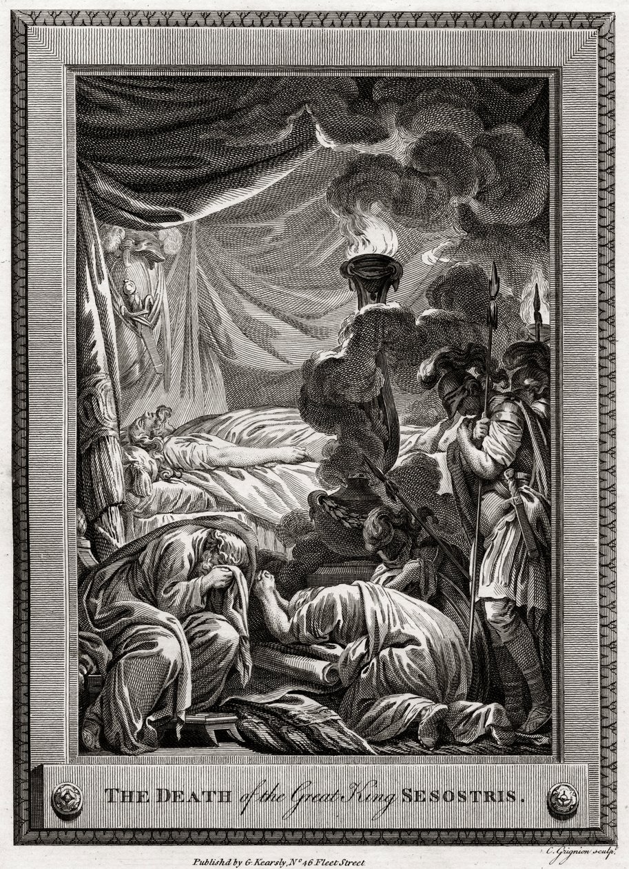 La mort du grand roi Sésostris, Égypte ancienne, 1775 - Charles Grignion