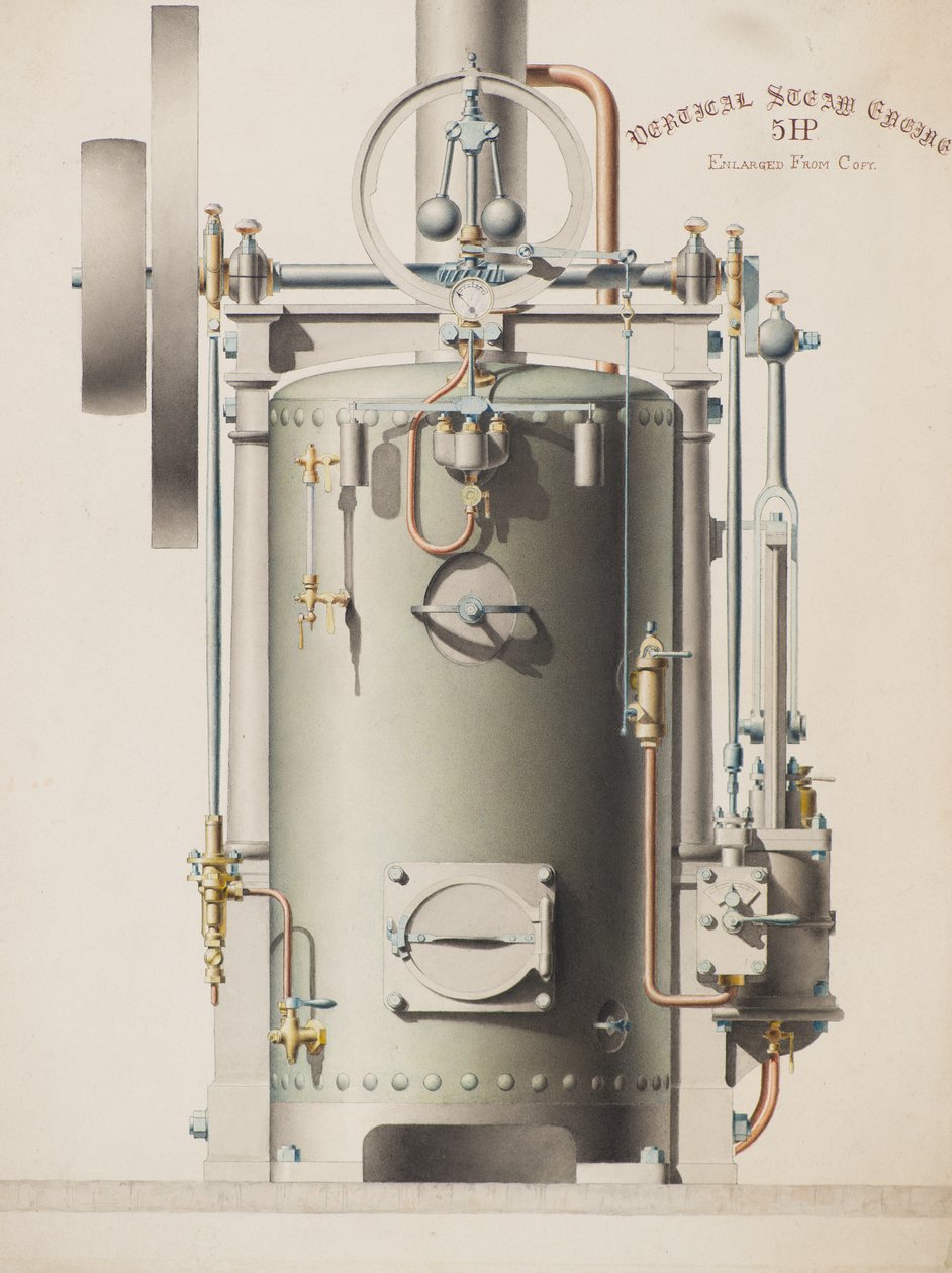 Machine à vapeur verticale, 5HP - Charles Gustav Louis Phillips