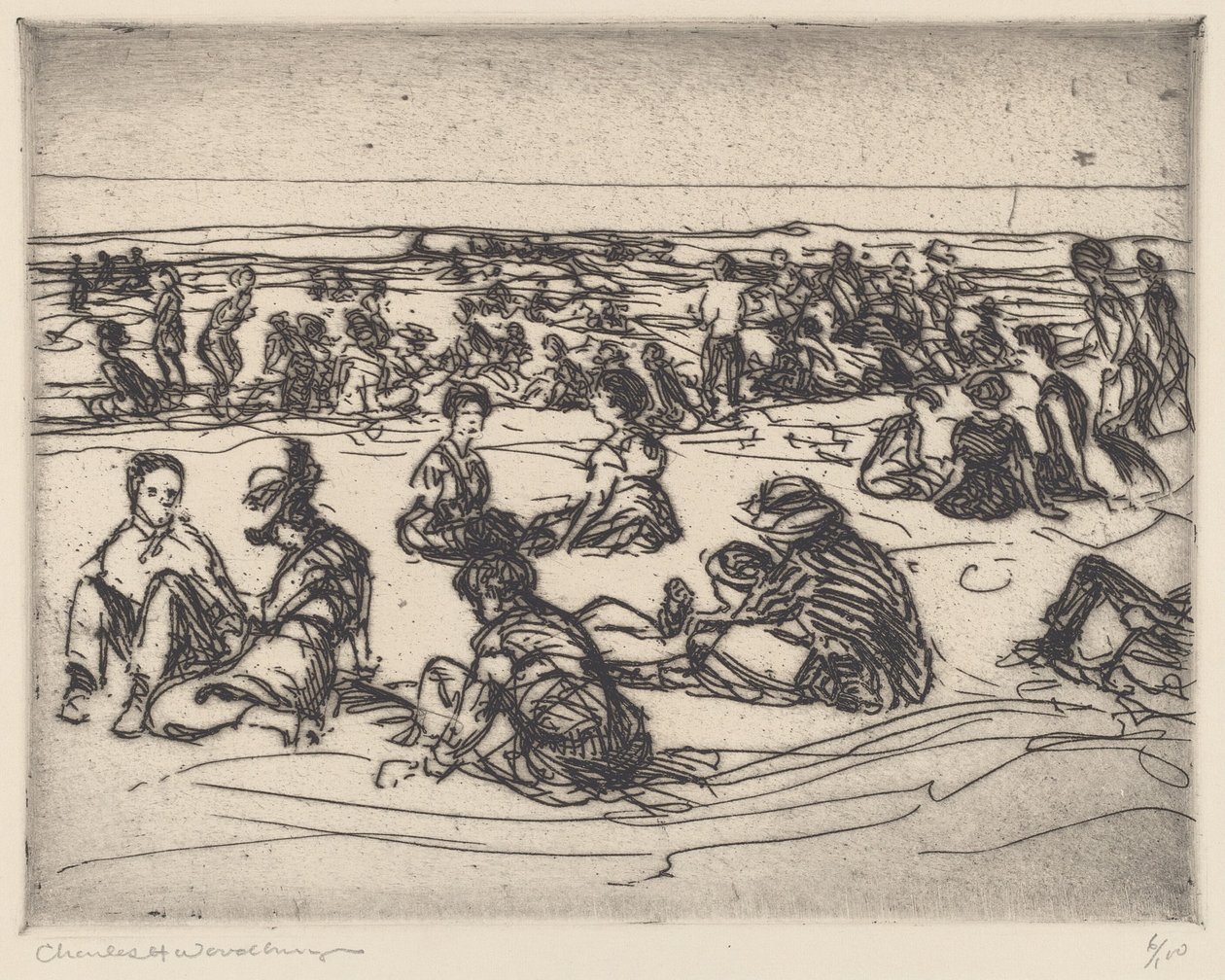 Sur la plage - Charles H. Woodbury