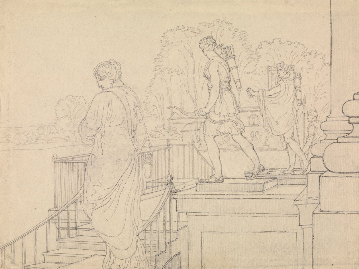 Porche avec statuaire, Easton Neston, Northants - Charles Hamilton Smith