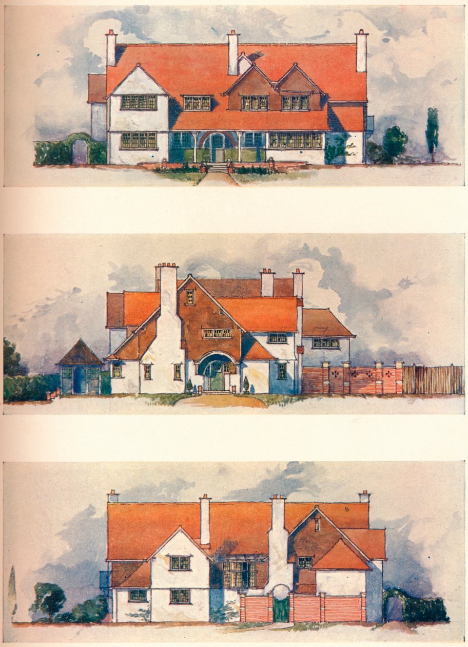 Maison à Garden City, Letchworth, vers 1906 - Charles Harrison Townsend