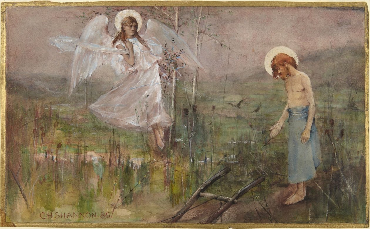 Un ange apparaissant à un saint - Charles Haslewood Shannon