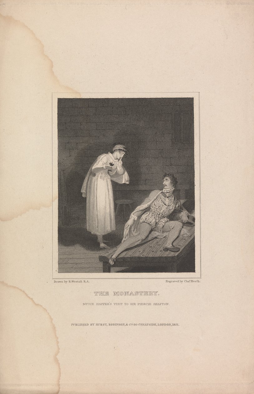 Le Monastère, Visite de Mysie Happer à Sir Piercie Shafton - Charles Heath