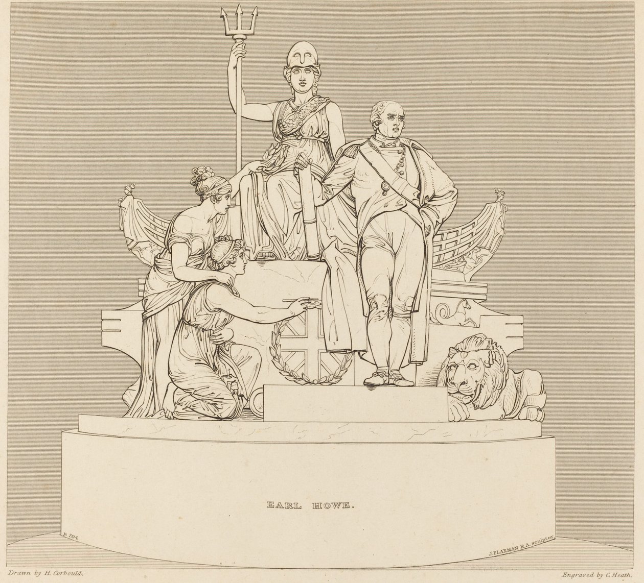 Monument au comte Howe - Charles Heath after Henry Corbould after John Flaxman