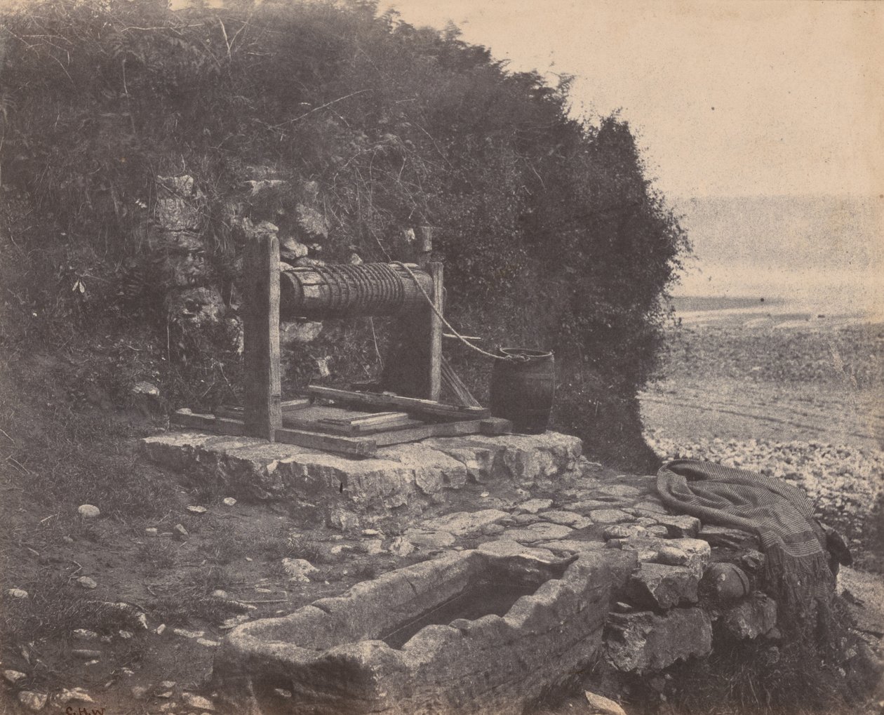 Un puits au bord de la mer, Langland Bay, Swansea, Pays de Galles, v. 1854 (photo) - Charles Henry Waring