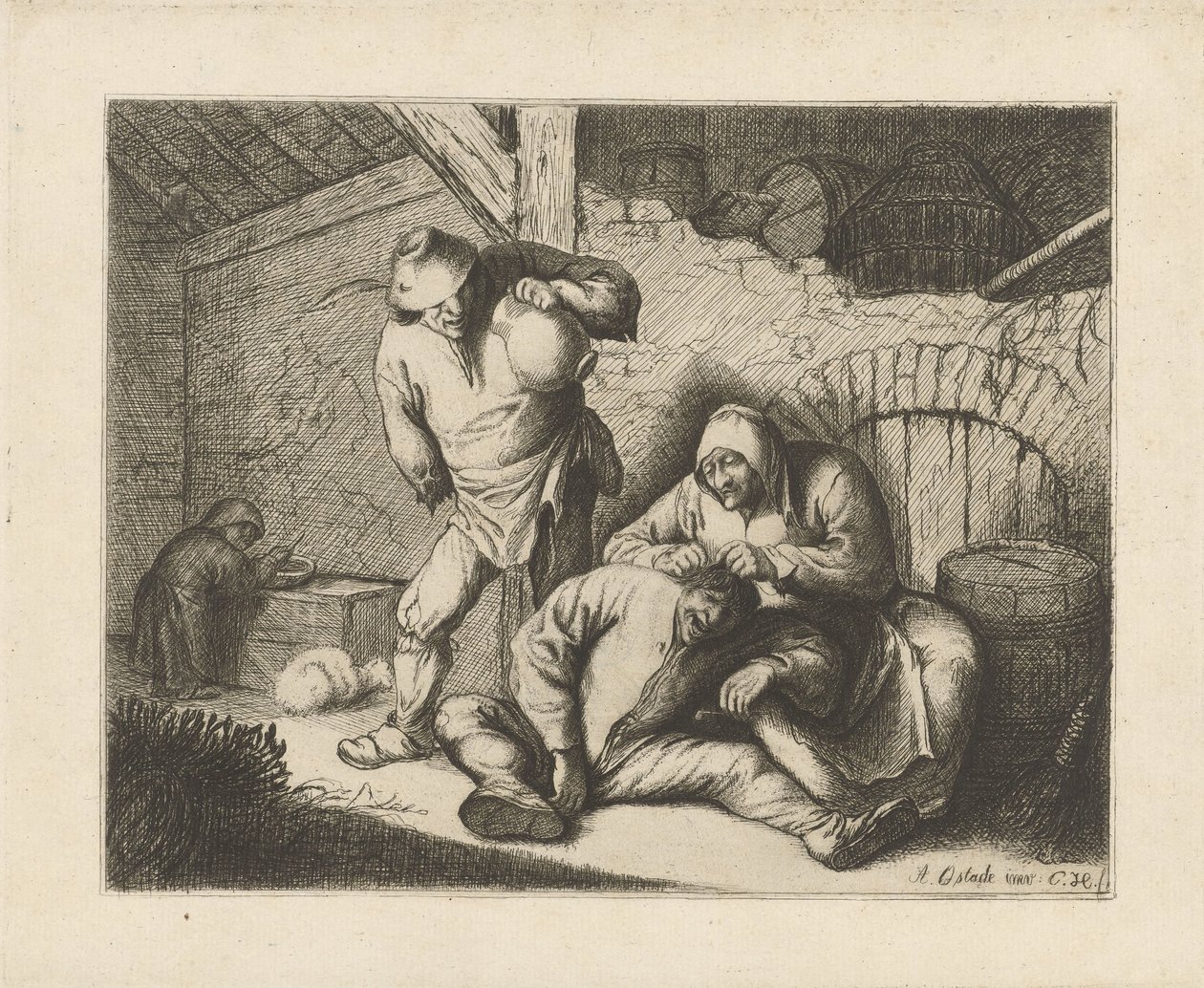 Femme épouillant un homme - Charles Howard Hodges