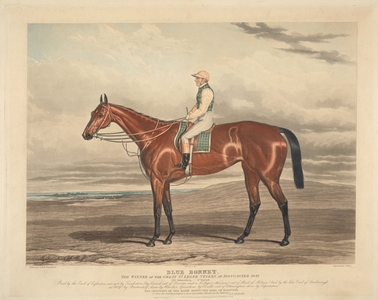 Course : Blue Bonnet. Le vainqueur des grandes St. Leger Stakes à Doncaster en 1842 - Charles Hunt