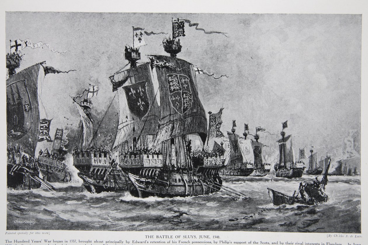 La bataille de Sluys, 24 juin 1340, illustration de 