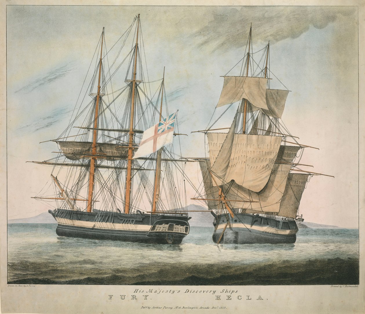 Les navires de découverte de Sa Majesté Fury et Hecla - Charles Joseph Hullmandel