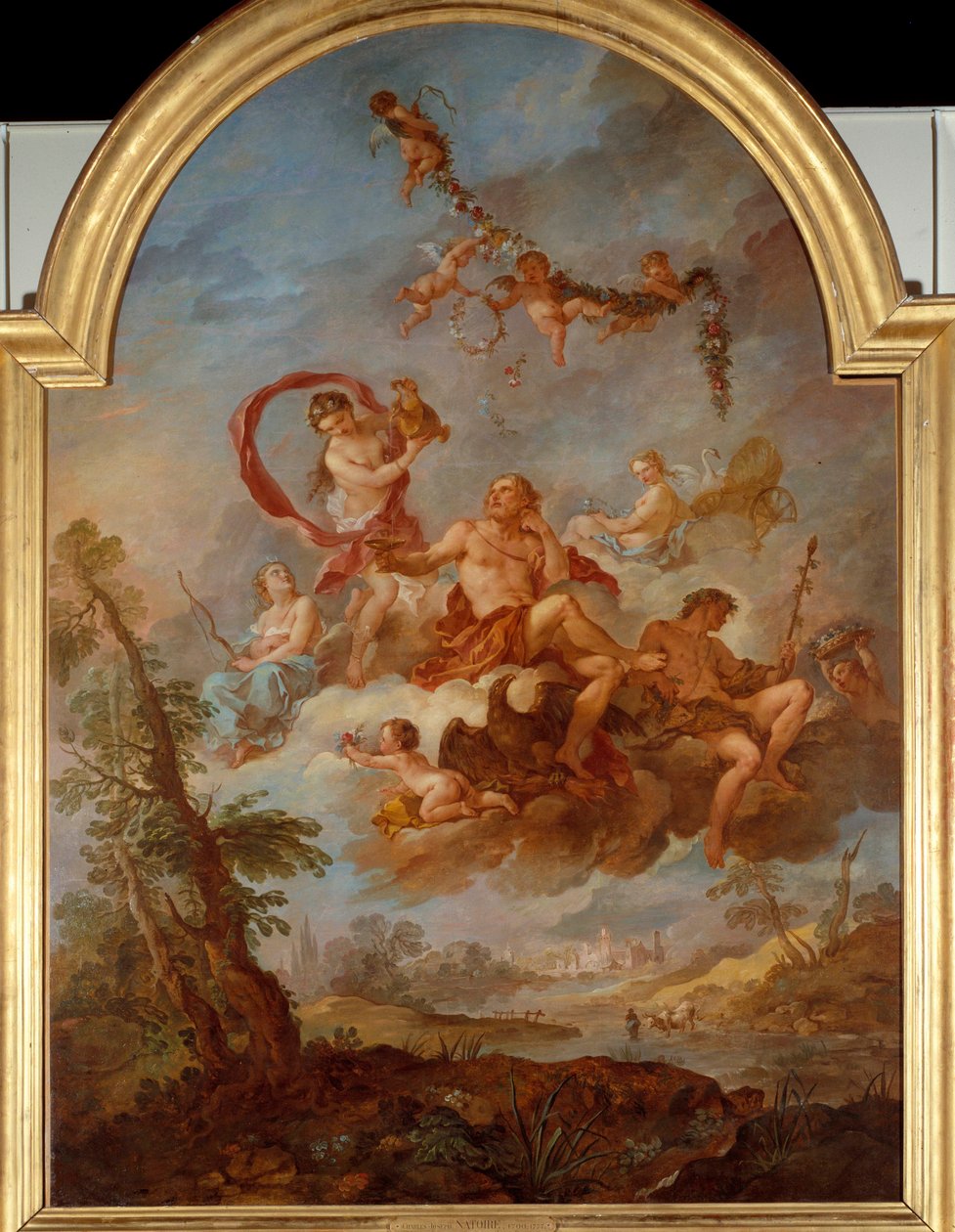 Jupiter servi par Hébé. Hébé, fille de Jupiter, sert son père lors d