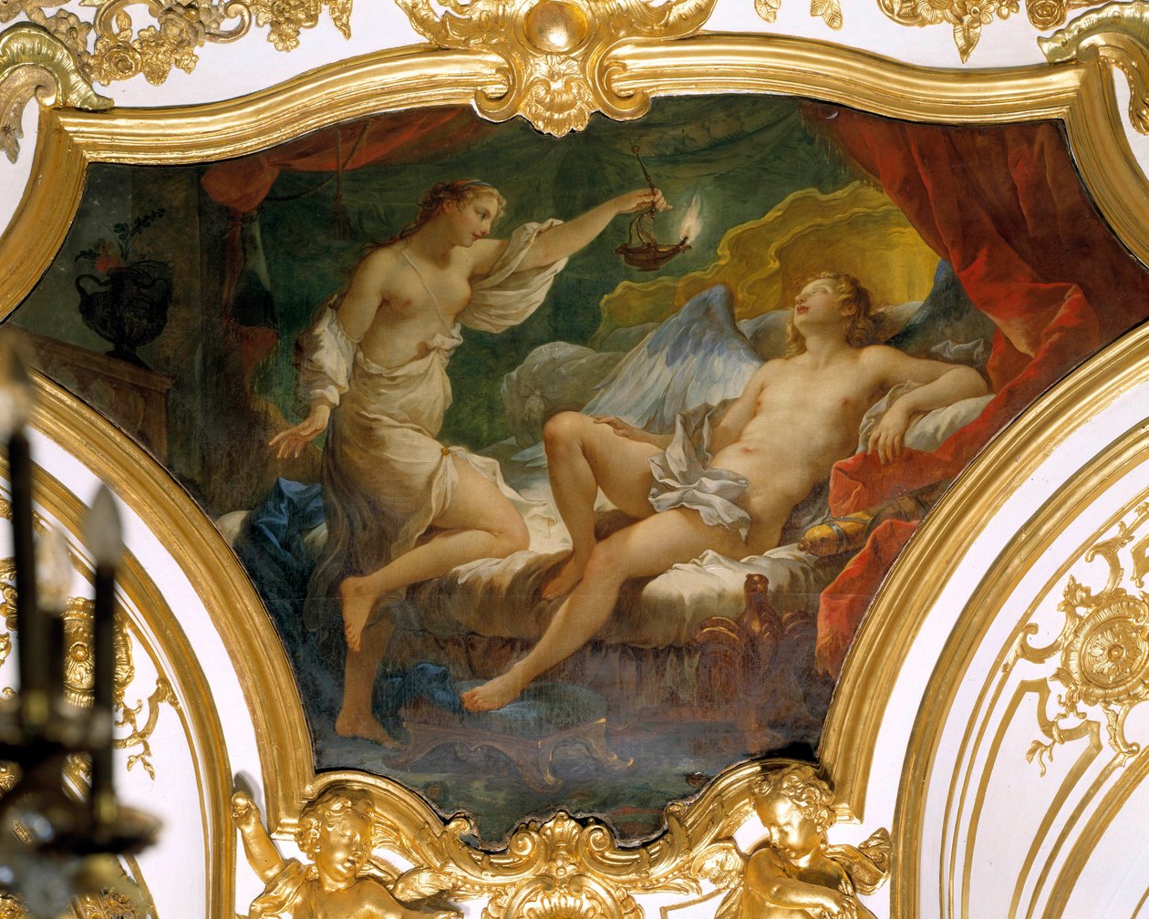 Psyché levant sa lampe pour contempler son épouse Éros (ou l