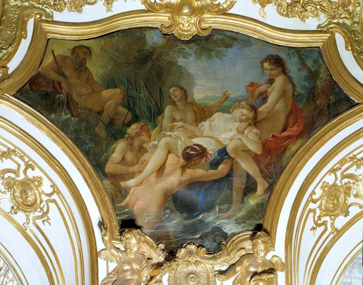 Les Nymphes retirant le corps de Psyché (plafond) - Charles Joseph Natoire