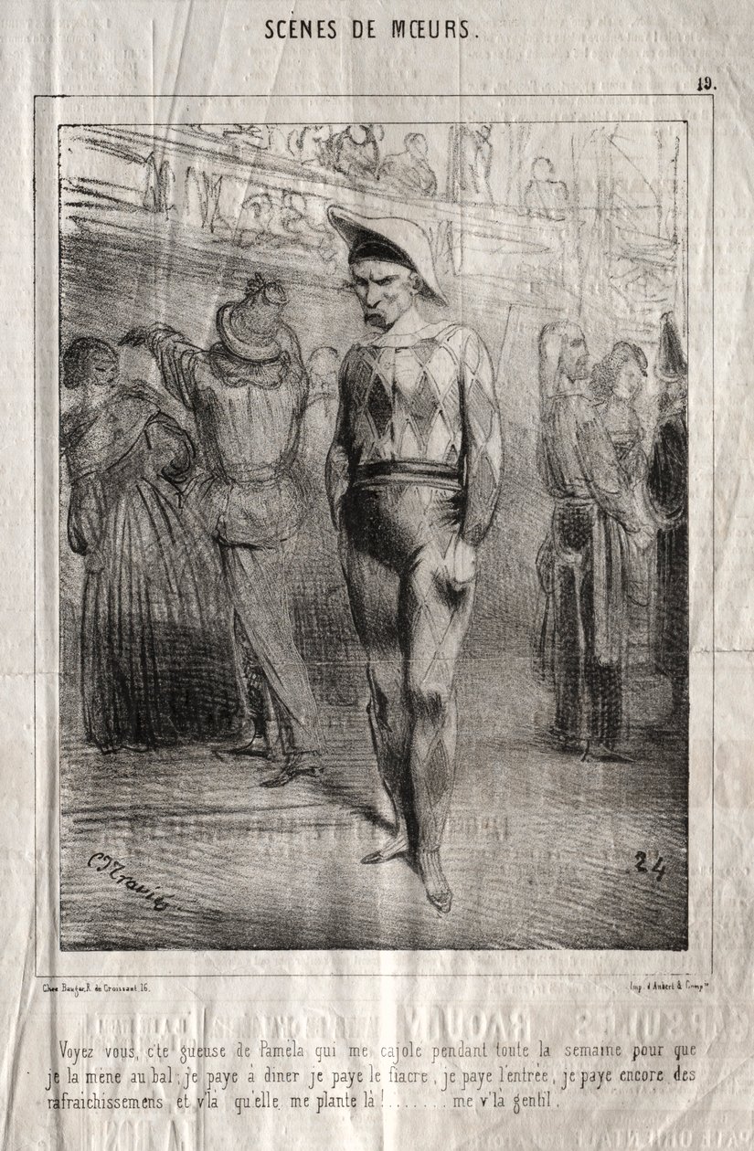 Scènes de mœurs : Voyez-vous, cette queuse de Pamela qui me cajole pendant toute la semaine - Charles Joseph Traviès de Villers