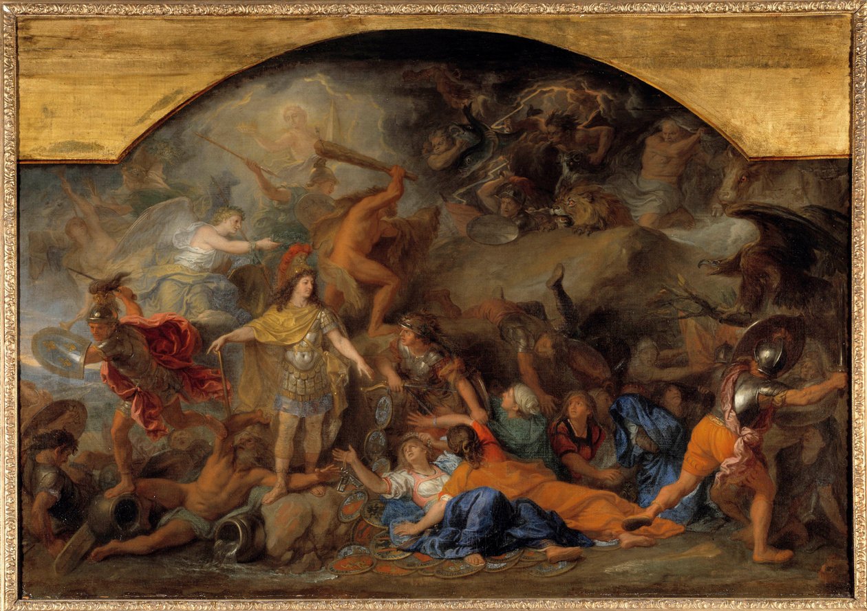 Guerre de Hollande (1672-1679) : « La Franche-Comté conquise pour la deuxième fois en 1674 » Peinture de Charles Lebrun (1619-1690) XVIIe siècle - Charles Le Brun