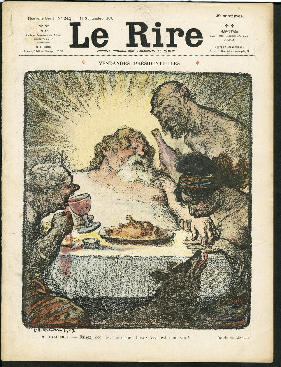 Illustration de Charles Léandre pour la couverture de Le Rire - Charles Leandre