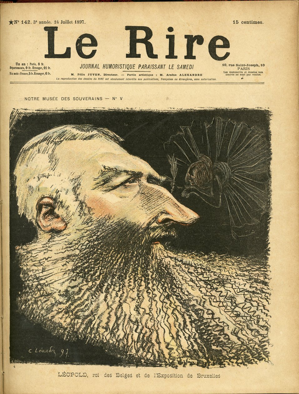 Illustration de Charles Léandre (1862-1934) pour la couverture de Le Rire - Charles Leandre