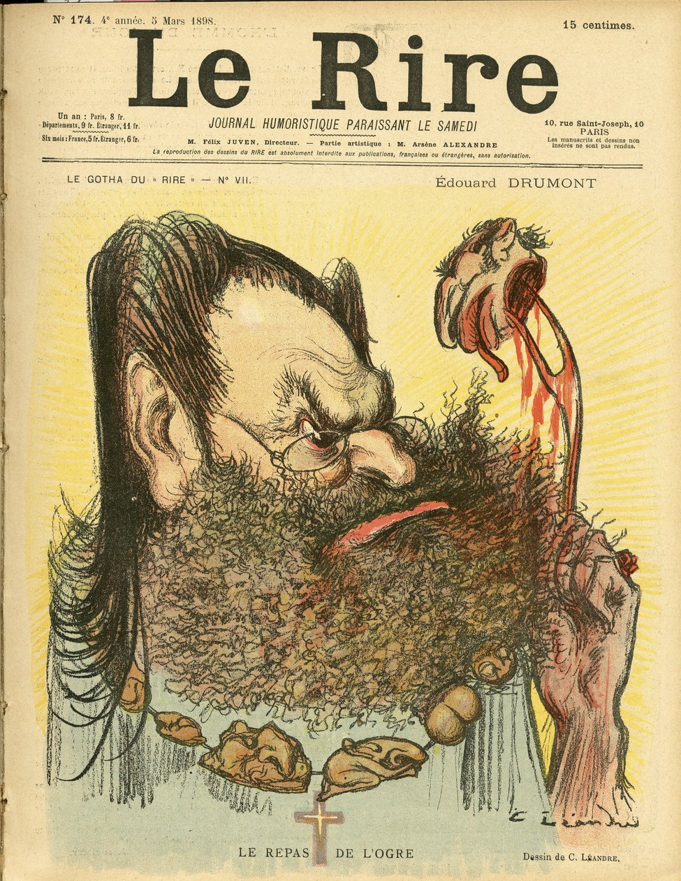 Illustration de Charles Léandre pour la couverture de Le Rire - Charles Leandre