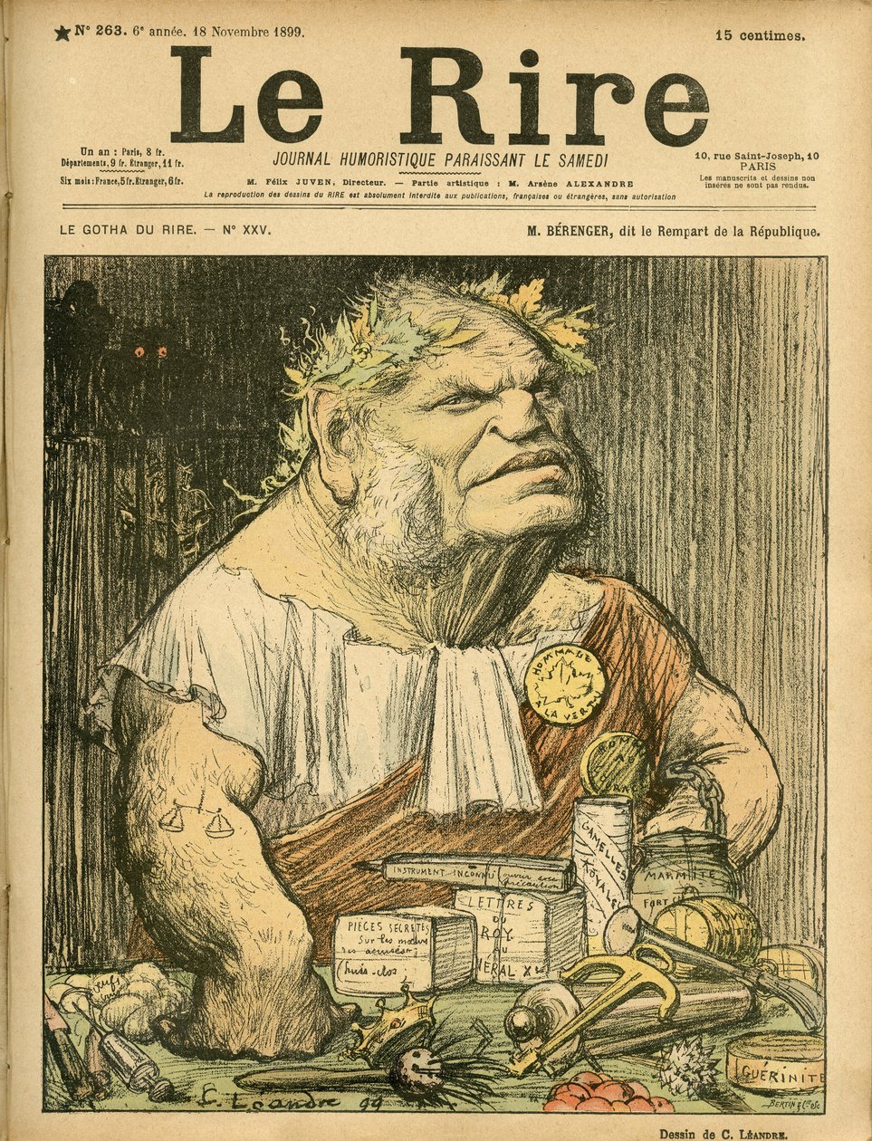 Illustration de Charles Léandre (1862-1934) pour la couverture de Le Rire, No. 263 - Charles Leandre
