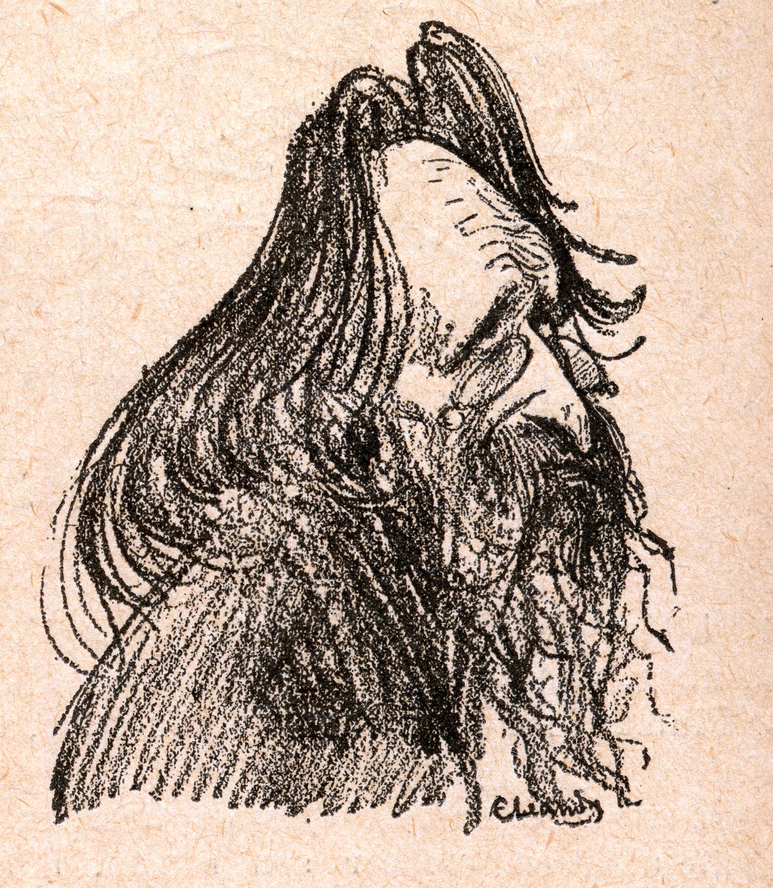 Jules Guesde (1845-1922) homme politique français - gravure dans « Notre Cher Souverain » par Paul Bosq - illustration de Charles Leandre (1862-1934) 1898 - Charles Leandre