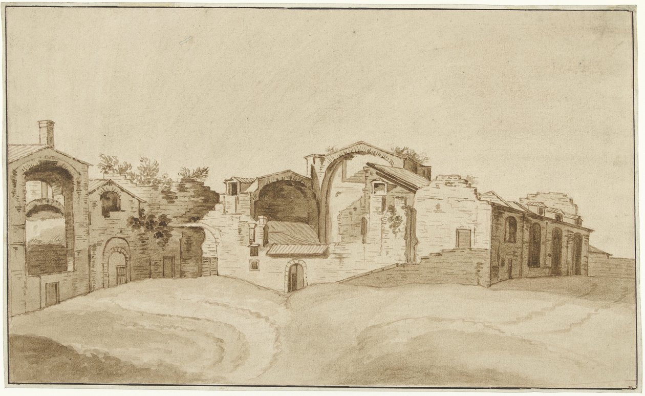 Vue des Thermes de Dioclétien à Rome - Charles Louis Clerisseau