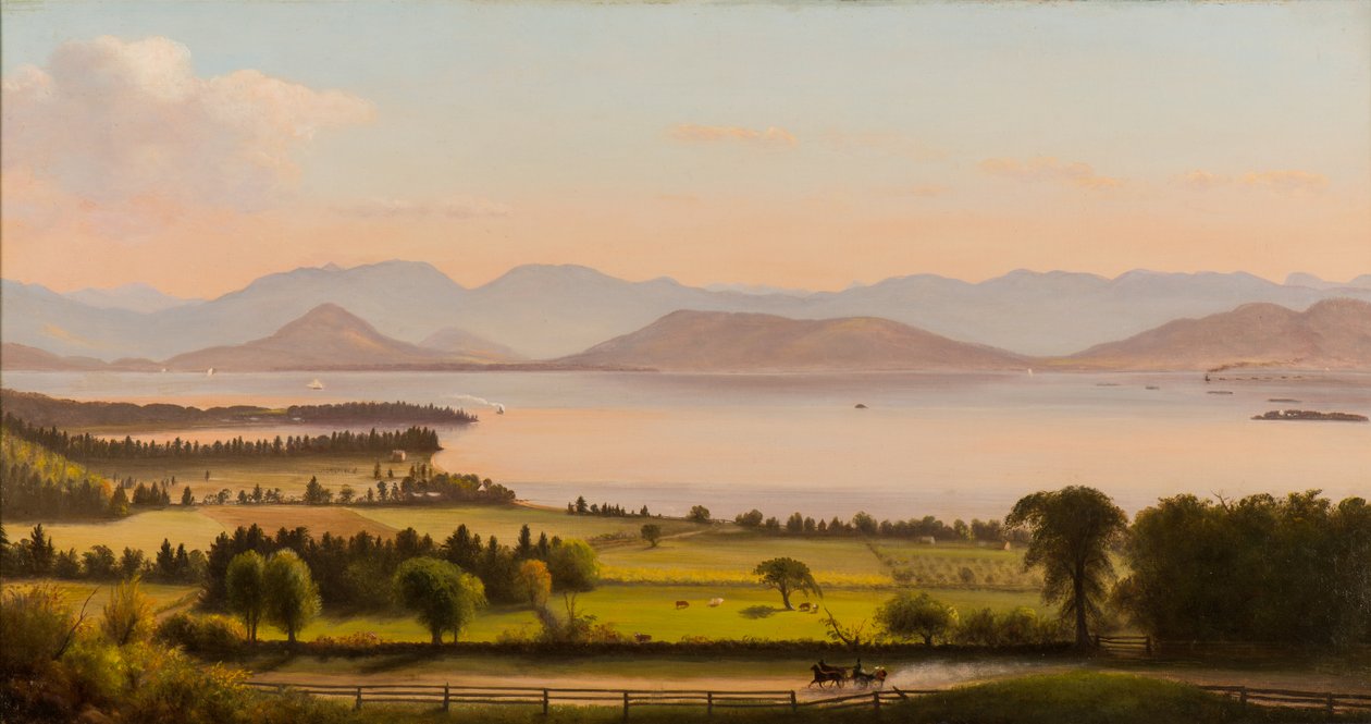 Montagnes des Adirondacks, baie de Burlington au-dessus de Willard St. - Charles Louis Heyde