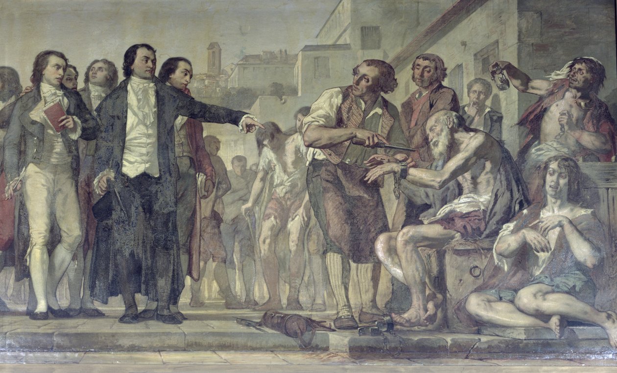 Philippe Pinel 1745-1826 libérant les aliénés de leurs chaînes à l