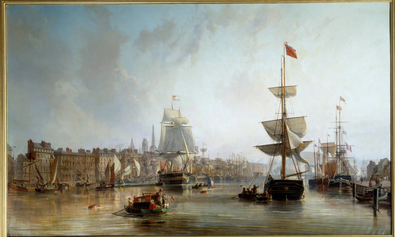Le port de Rouen en 1855 - Charles Louis Mozin