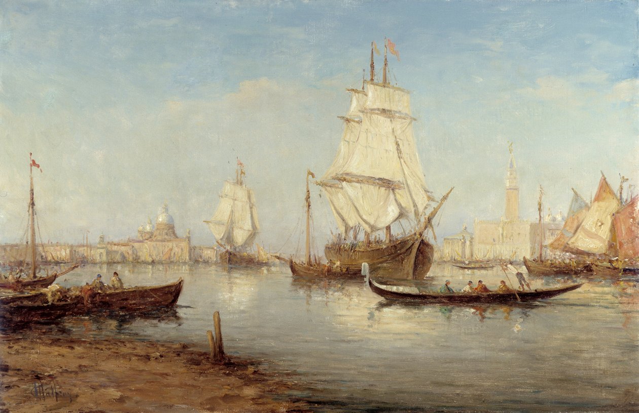 Galions et gondoles dans le bassin de San Marco (Saint-Marc à Venise) Peinture de Charles Malfroy (1862-1918) Mention obligatoire : Collection fondation regards de Provence, Marseille - Charles Malfroy