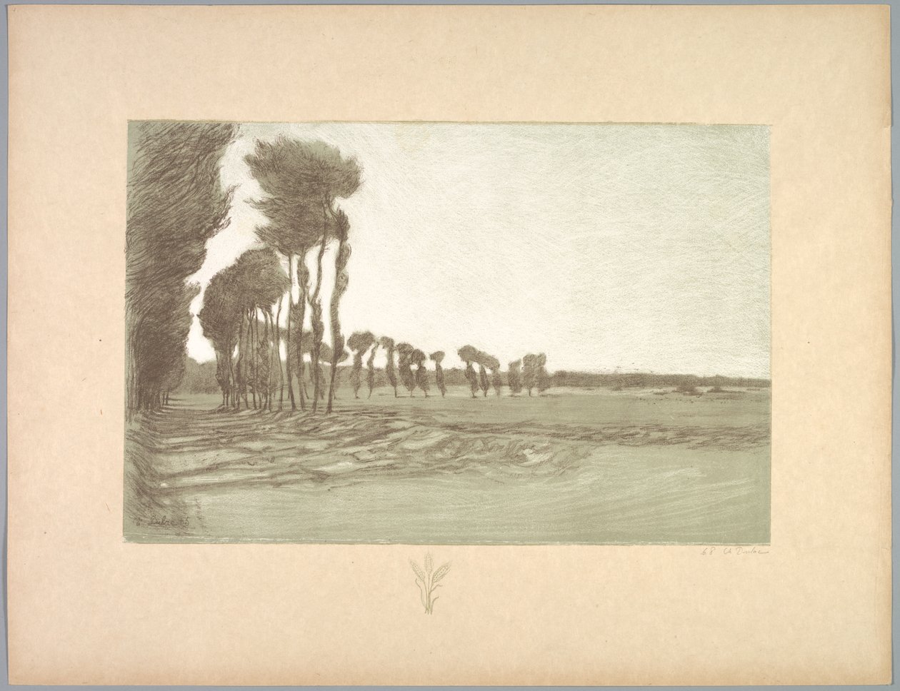 Suite de Paysages: Paysage, Planche 5, Remarque, Trois Épis de Blé - Charles Marie Dulac