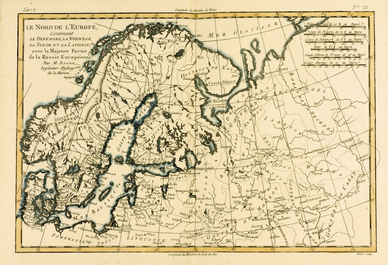 Europe du Nord, y compris le Danemark, la Norvège, la Suède et la Laponie, avec la majeure partie de la Russie occidentale, de l
