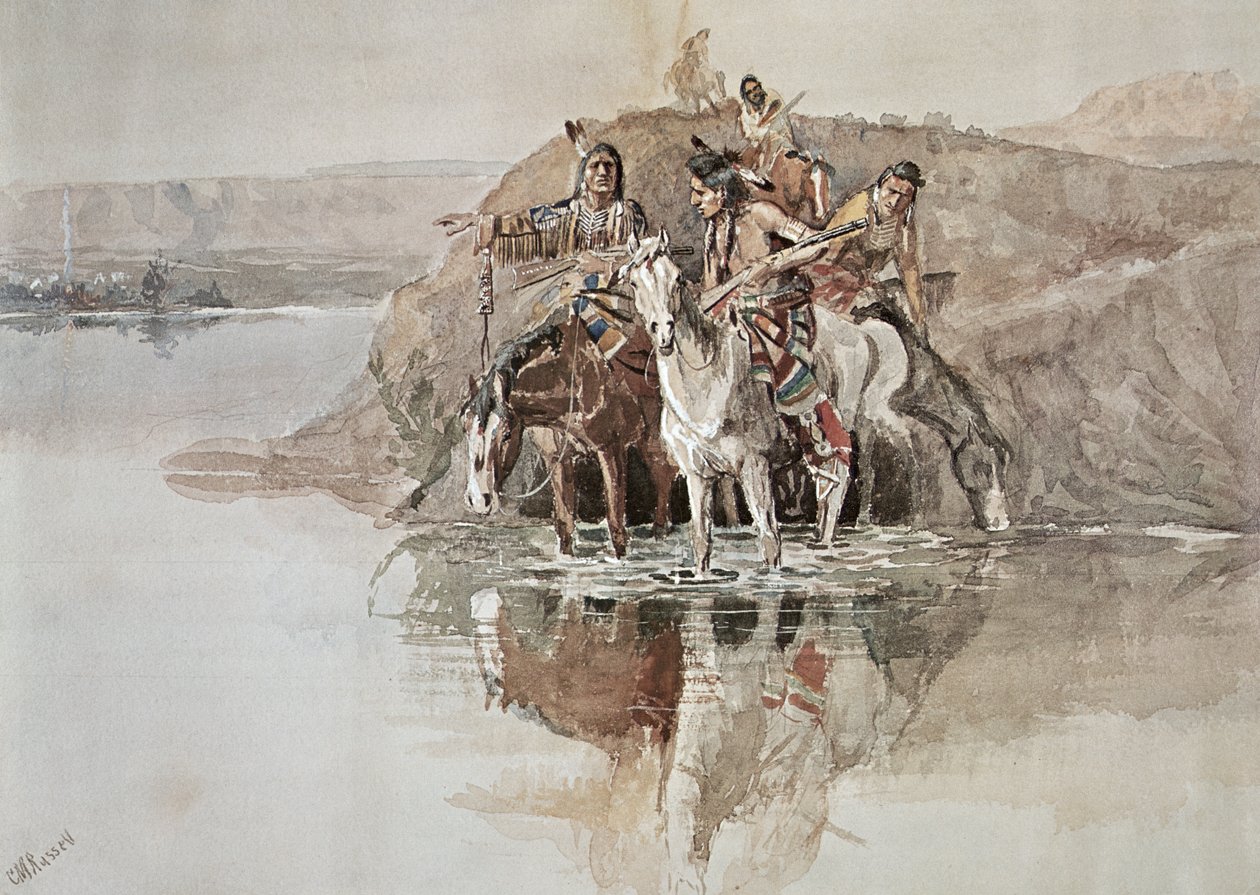 Groupe de guerre amérindien - Charles Marion Russell