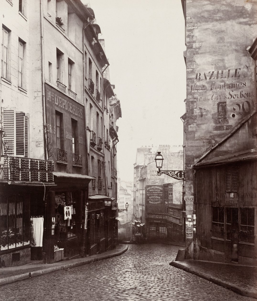 Rue de la Montagne-Sainte-Geneviève near the Intersection of Rue LaPlace (Rue de la Montagne-Sainte-Geneviève prés de carrefour de la rue LaPlace) - Charles Marville