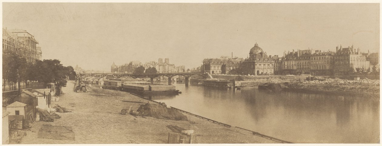 La Seine depuis le pont du Carrousel en direction de Notre-Dame, 1853 (photo) - Charles Marville