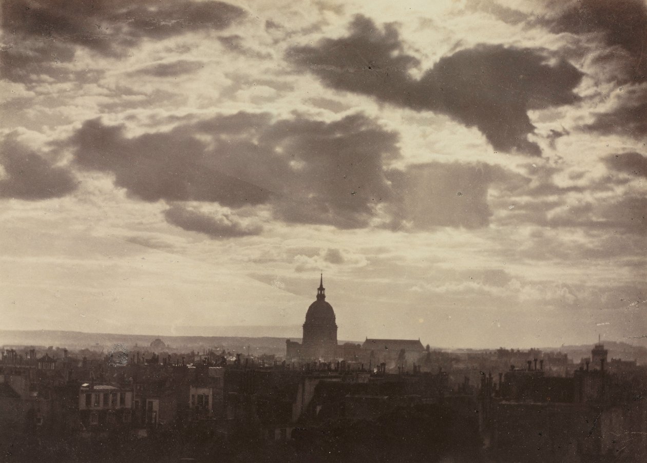 Sans titre Étude de nuages avec Les Invalides, 1860 - Charles Marville