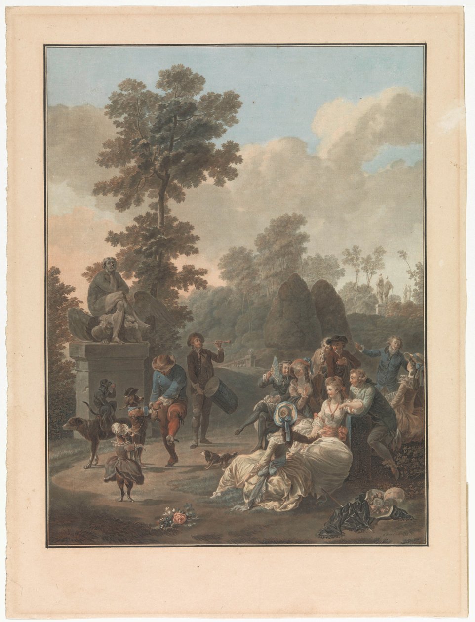 Le Tambourin (série de quatre scènes de la vie villageoise) - Charles Melchior Descourtis