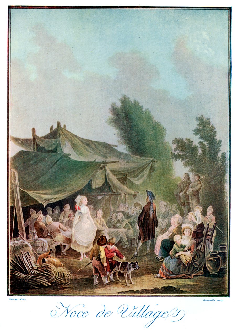 Noce de village, XVIIIe siècle - Charles Melchior Descourtis