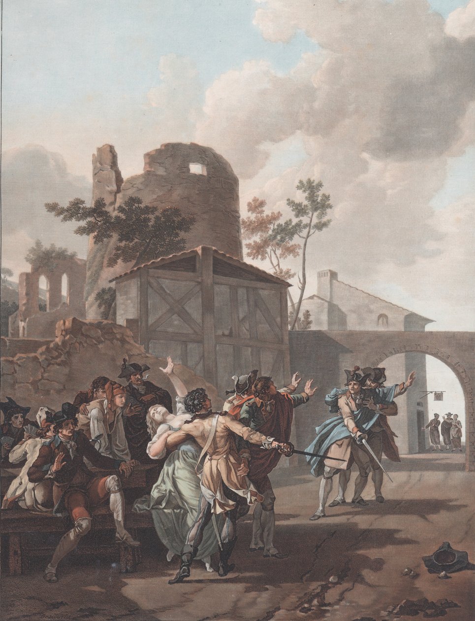 La Rixe, vers 1792 - Charles Melchior Descourtis